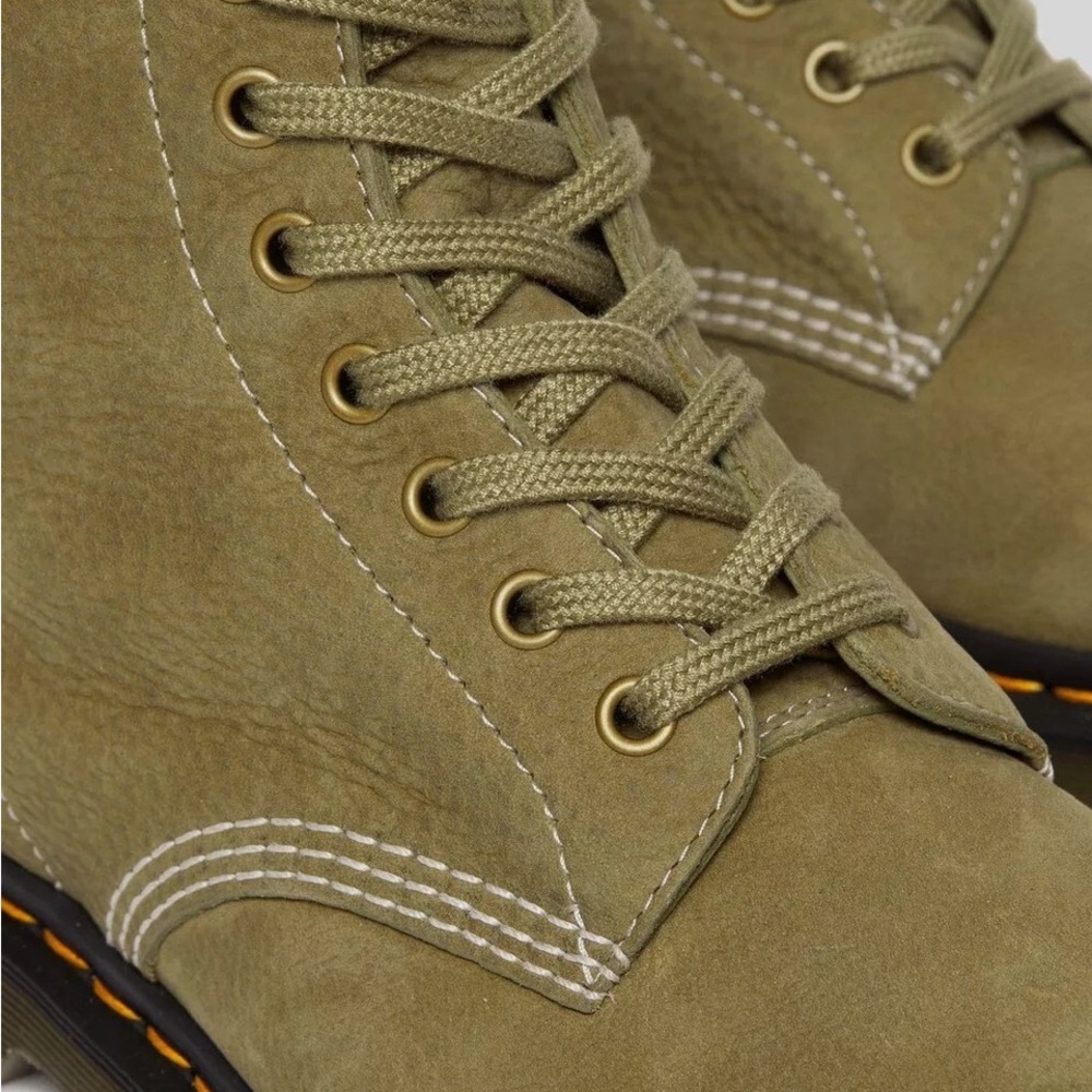 Men's Dr. Martens 1460 Tum Nubuck Leather Lace Up Boots, Sizes Mu Olive Size 14 - Picture 7 of 10